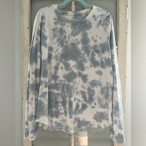 TXS tie dye , white & blue crewneck, XL